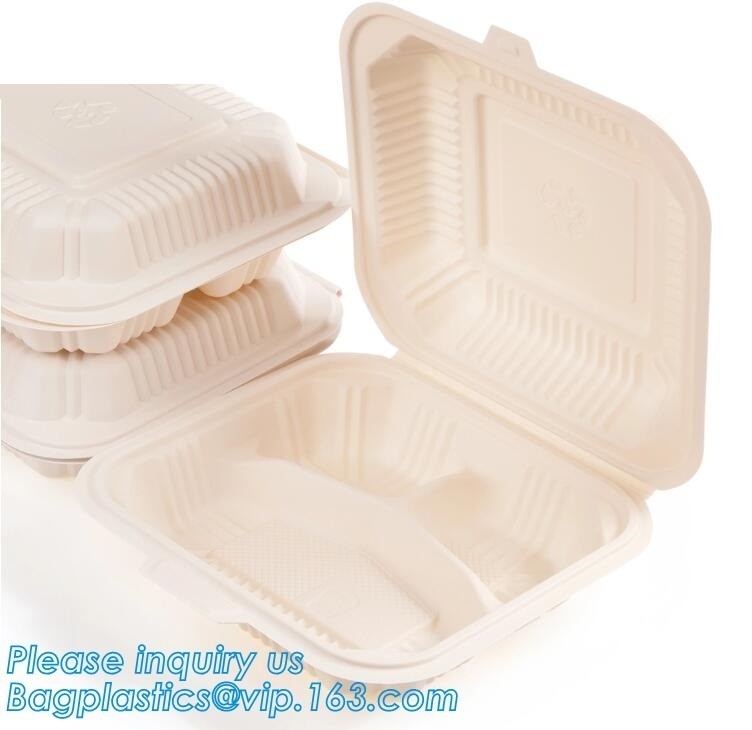 El envase de comida para llevar disponible de la fiambrera del bento del almidón de maíz, se lleva la comida biodegradable mezclada del almidón de maíz del PLA PP de la caja