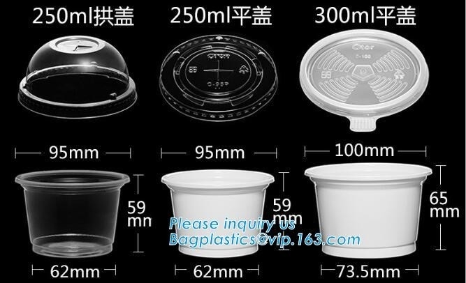 Cuenco del envase de la ensalada de fruta del PLA/bandeja secos respetuosos del medio ambiente, tapa caliente disponible amarilla de la taza de la bebida de 90m m CPLA para el bagease de la taza de papel