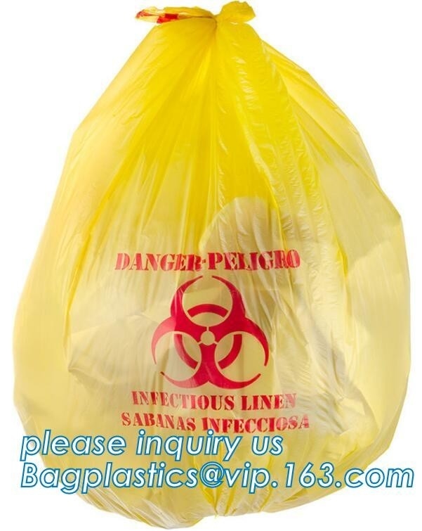 La basura médica del Biohazard empaqueta para Hosptial, bolso de basura disponible plano del biohazard del PE/bolso inútil/bolso de basura, bagplastics