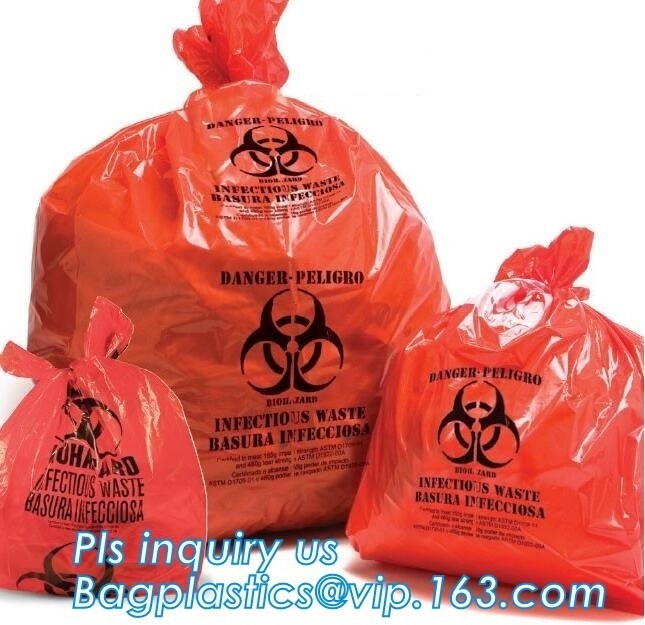 El Biohazard recicla bolsos aptos para el autoclave del Biohazard en el rollo coloreó la basura médica
