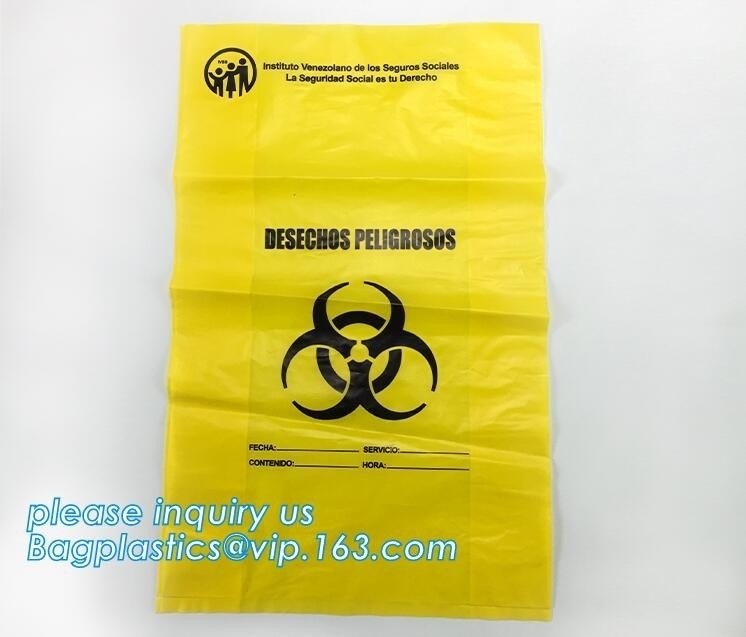 La basura manchada empaqueta el cinturón de lazo amarillo y un color impresa, 20-30 línea manchada azul plástica de los linos del galón 1.Tapeil 30x43
