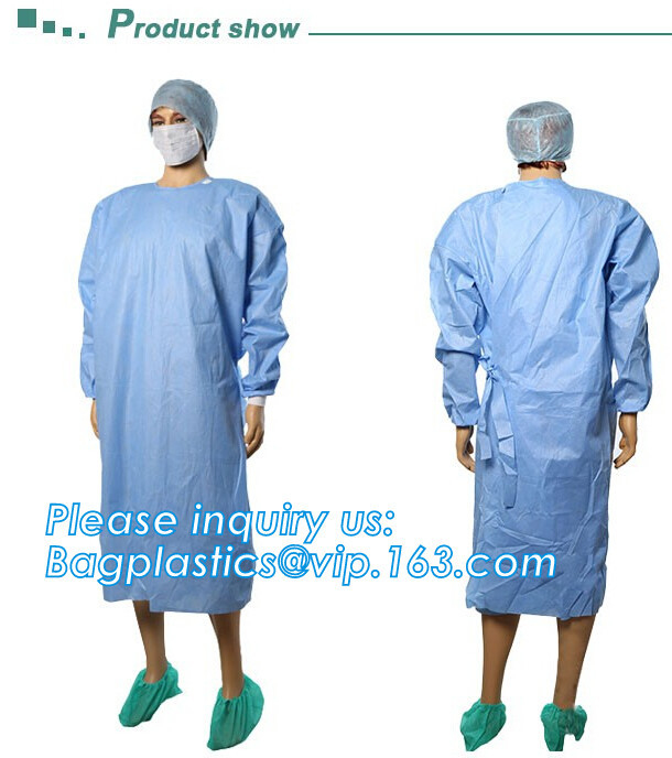 Vestido quirúrgico disponible estéril, vestidos disponibles del aislamiento del hospital de las mangas largas, vestido quirúrgico mA de Supplier del fabricante