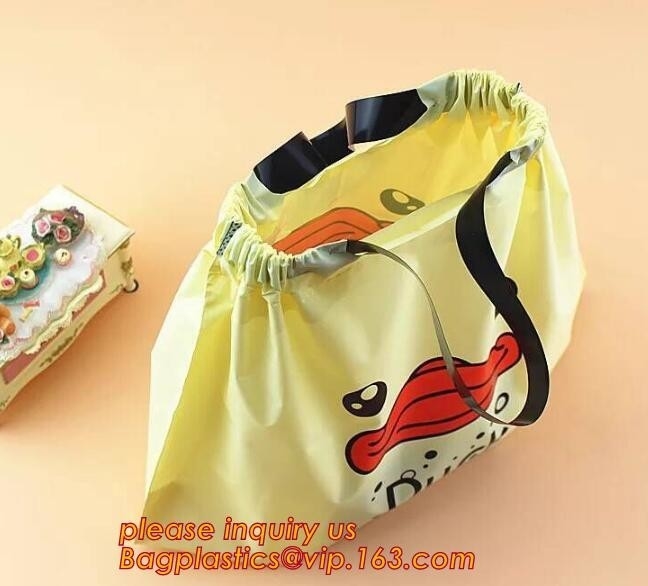 Saco biodegradable del lavadero de la mochila, bolsos blancos naturales del lavadero con el lazo, conjunto de encargo del bolso del lavadero de la malla del lazo