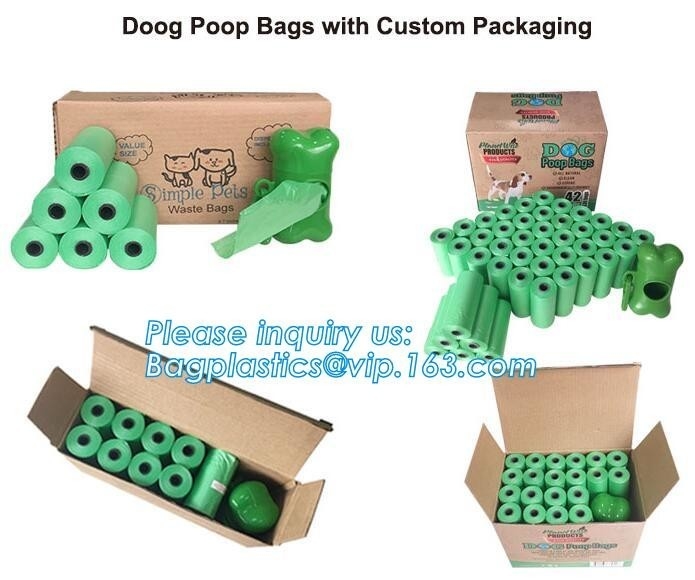 Tenedor formado hueso del bolso de la basura del perro y del animal doméstico - sostiene Rolls estándar de los bolsos del impulso, dispensador +3rollings b inútil del perro del color verde
