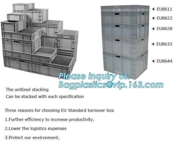 Caja industrial electrónica del volumen de ventas del plegamiento plástico de la circulación, caja móvil plástica del volumen de ventas apilable en venta, cr de las comidas