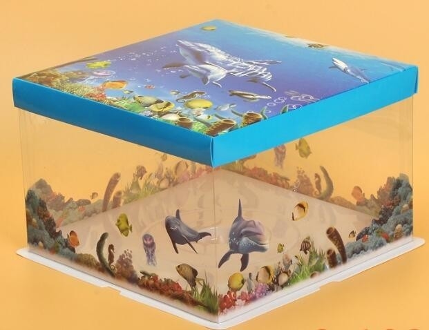 Envase claro/transparente disponible de comida del bocadillo/de la torta/caja/empaquetado plásticos, cajas de torta baratas con la ventana clara, custo