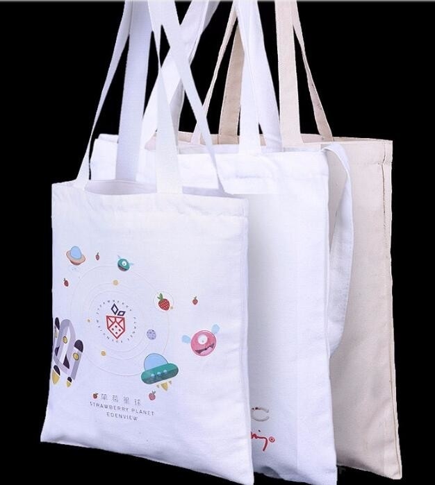 recicle el logotipo promocional que hace compras imprimió la bolsa de asas de la lona del tamaño estándar, bolso de compras del tamaño estándar, totalizador del bolso de la lona, fabri