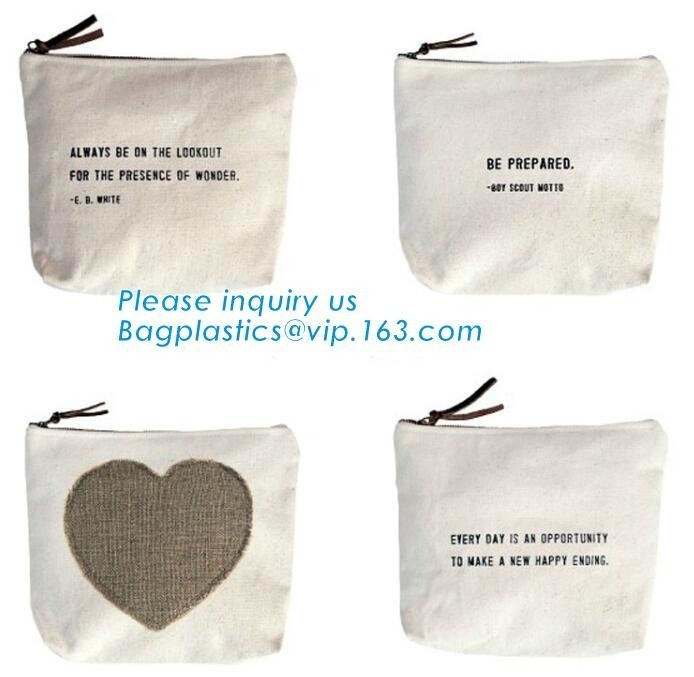 La bolsa de encargo respetuosa del medio ambiente de Logo Small Pink Small Canvas, cremallera de la lona empaqueta la bolsa al por mayor del maquillaje de la sublimación promocional