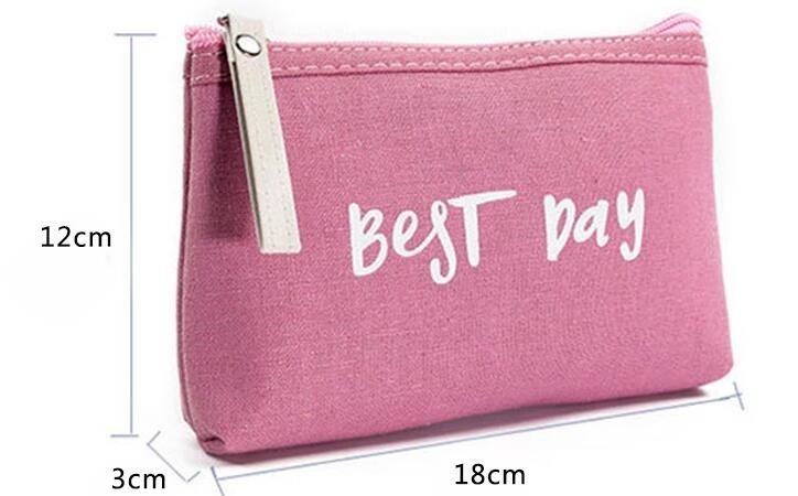 El bolso cosmético de la bolsa de la lona linda de encargo del viaje, crea la pequeña bolsa de la cremallera para requisitos particulares de la lona de algodón, plegamiento C del llano del viaje de la bolsa