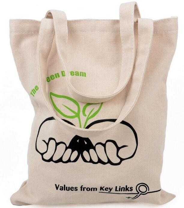 Bolso al por mayor del algodón de Tote Fashion Ladies Hand Canvas de la manija, bolso del algodón de la moda que hace compras de la lona de la manija larga simple del totalizador