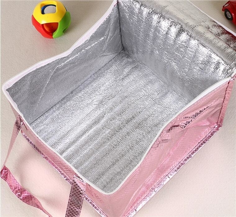 Bolso comercial vendedor caliente de la entrega de la comida del refrigerador grueso superior del aislamiento del logotipo de encargo del OEM, aluminio no tejido promocional