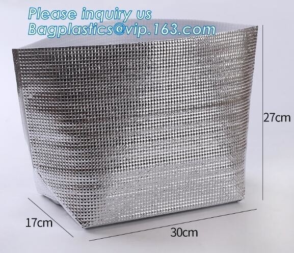 Un bolso más fresco de aluminio del papel de aislamiento térmico del material del refrigerador del bolso del foPromotional 420D del poliéster de la comida campestre reutilizable del aislamiento