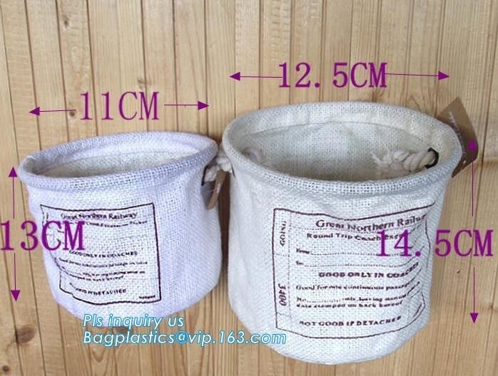Cesta material del almacenamiento del juguete del yute pequeña, imprimiendo el sistema de la cesta del almacenamiento de 3 yutes, compartimiento de almacenamiento, bagease del compartimiento de la cesta de lavadero