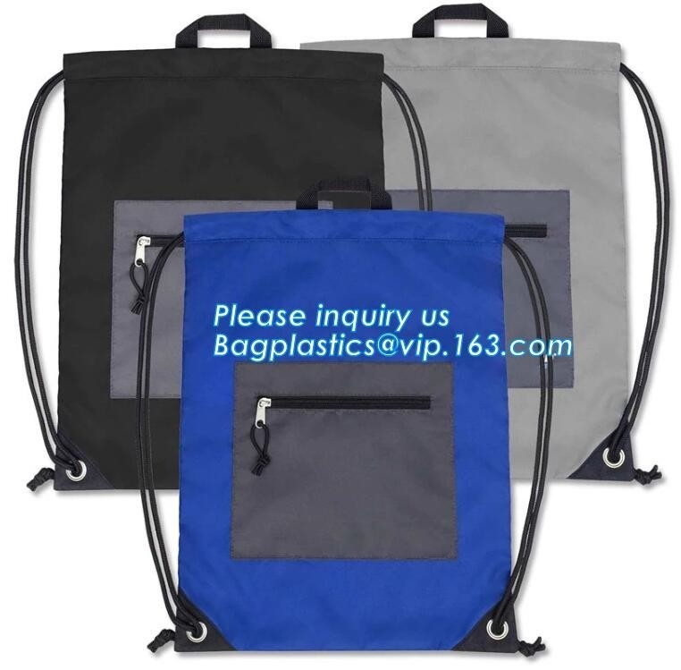 Bolso de lazo al por mayor de encargo barato del algodón de la lona de la promoción, prenda impermeable Mini Nylon Polyester Drawstring Bag bagplastic
