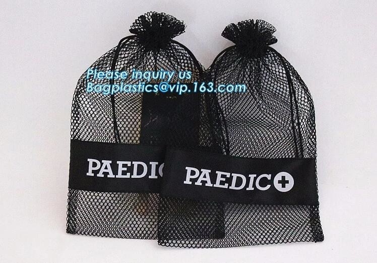 Mochila de encargo del bolso de lazo 210D de la malla con el bolsillo con cremallera, compras que nadan B del paquete de Mesh Drawstring Backpack Tote Sport