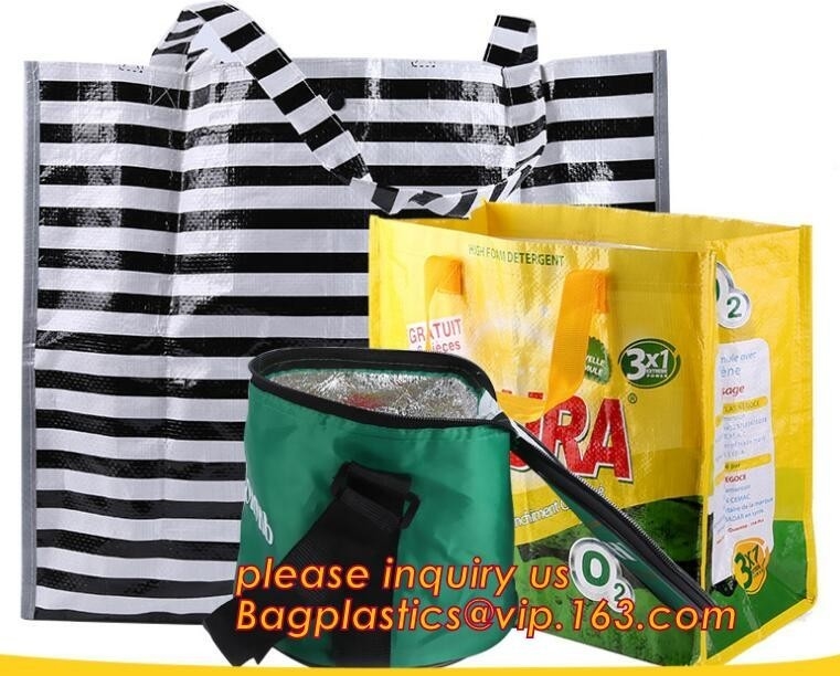 bolso tejido pp plegable plástico laminado del bolso que hace compras, pp reciclados tejidos para empaquetar los bolsos de compras plegables de encargo del poliéster, PAC