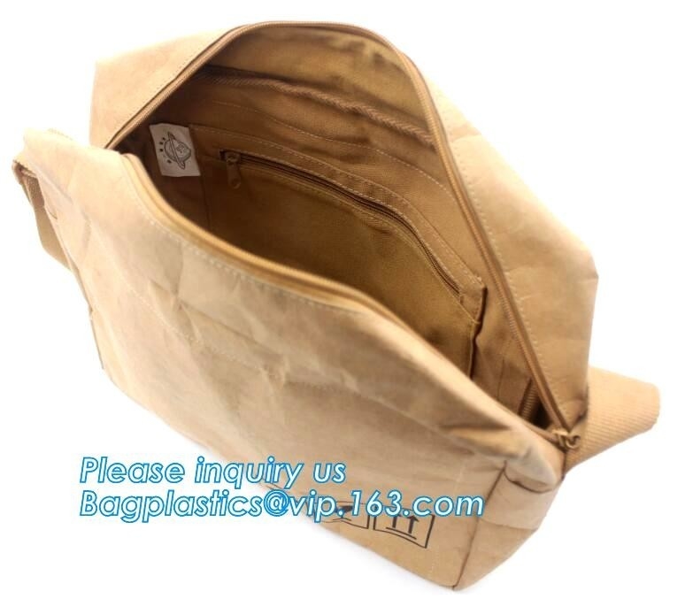 la bolsa de papel del tyvek con la cremallera, bolso que hace compras plegable reutilizable de papel de Du Pont Tyvek de la prenda impermeable, resistencia de rasgón recicla Custo