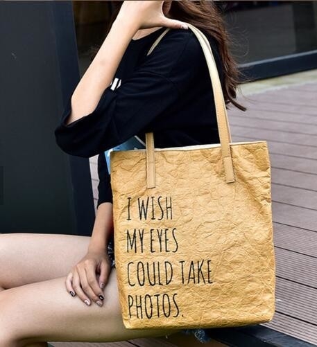 La PU de Du Pont Tyvek cubrió la PU del bolso de compras cubrió la PU del bolso de Tyvek cubrió el bolso del eco del tyvek, Tote Bag Cotton With Logo que imprimía Tyvek