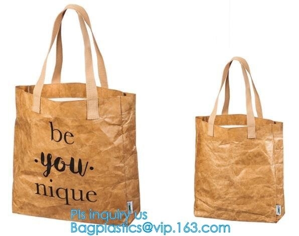 Bolsas de papel lavables de Tyvek del proveedor de China/bolsos de papel lavables de la moda/papel lavable Tote Bags, paquete de Tyvek Du Pont del bagease