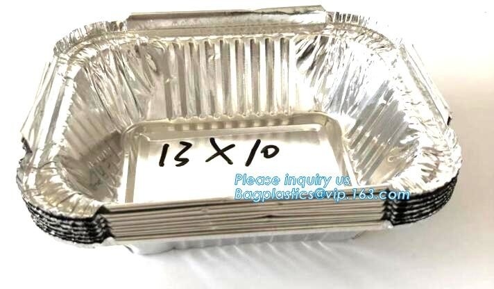 Envases impermeables de la torta del papel de aluminio de la comida de la comida del precio bajo del fabricante, disponibles ir comida de aislamiento C del papel de aluminio