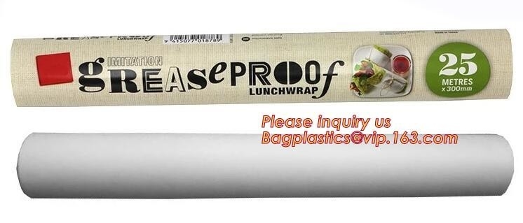 El envasado de alimentos utiliza el papel de pergamino de papel que cuece impreso impermeable a la grasa para la barbacoa, 40gsm hornada de cocinar impermeable a la grasa Parchme