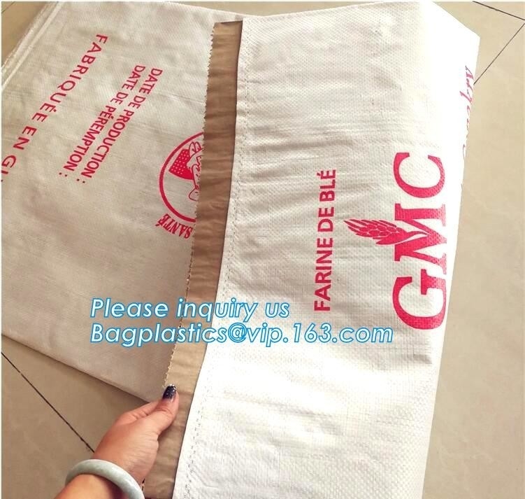 el bolso tejido los pp laminado para la industria, bolsas de papel del papel de Kraft laminó los bolsos alineados polivinílicos tejidos de Kraft del saco con su propio logotipo