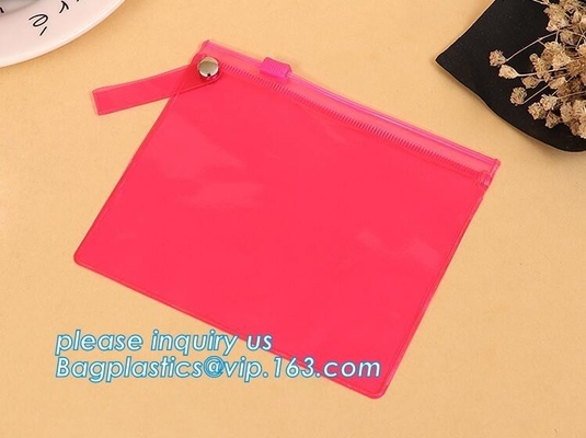 stationery waterproof plastic documents pouch PVC zipper lock file bag with pocket,document carrying zip file folder bag