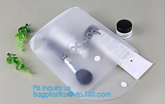 PVC Makeup bag Organiser Black Frosted translucence plastic pvc bag transparent bag, korean cosmetic bag makeup, handle