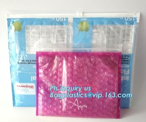 Protection Usage For Cosmetic Packaging Slider Bags, Custom Poly Bags Slider Bags, Reusable Packing Slider bubble bag, H