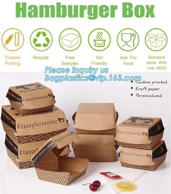 Take out Food Packing food containers Biodegradable Lunch Box Disposable Kraft Paper Box,brown kraft paper food box / Wh